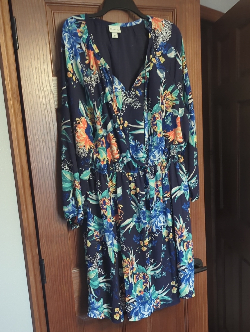 Ava & Viv Dress with Teal Floral Trim